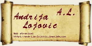 Andrija Lojović vizit kartica